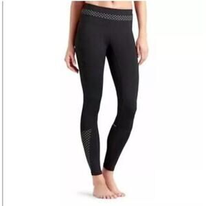 Athleta Miles Compression Tight Medium Black Reflective Running Leggings EUC
